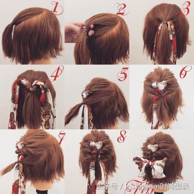 Hairstyles with bows step by step