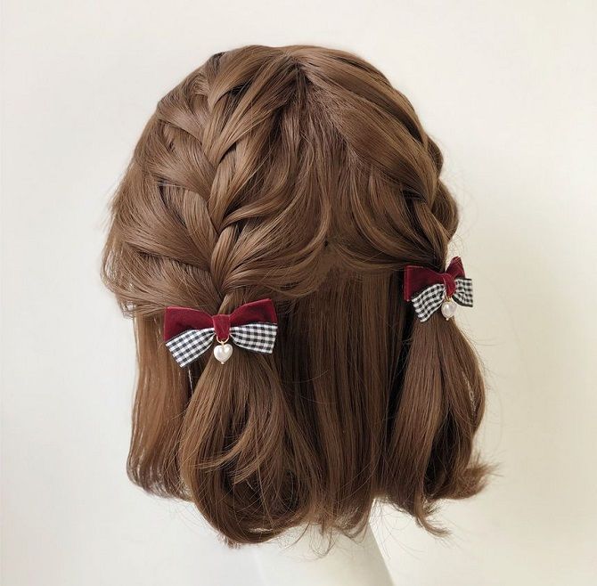 Hairstyles with bows and ribbons
