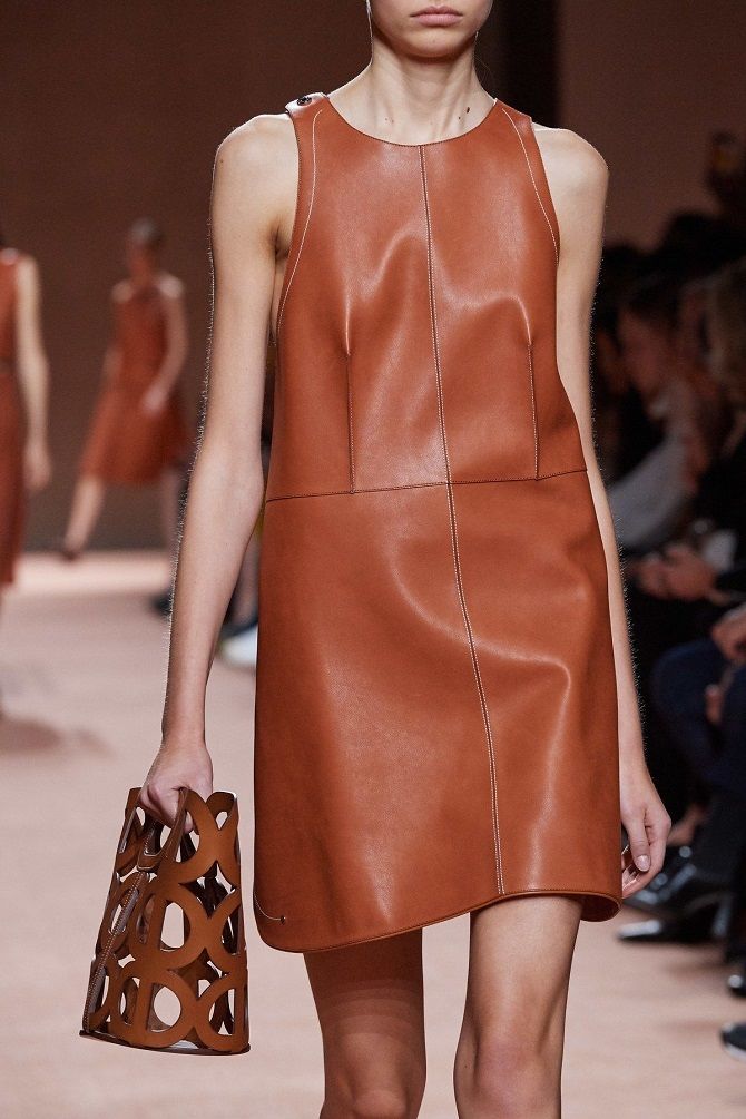 Leather styles of dresses for spring and summer 2020