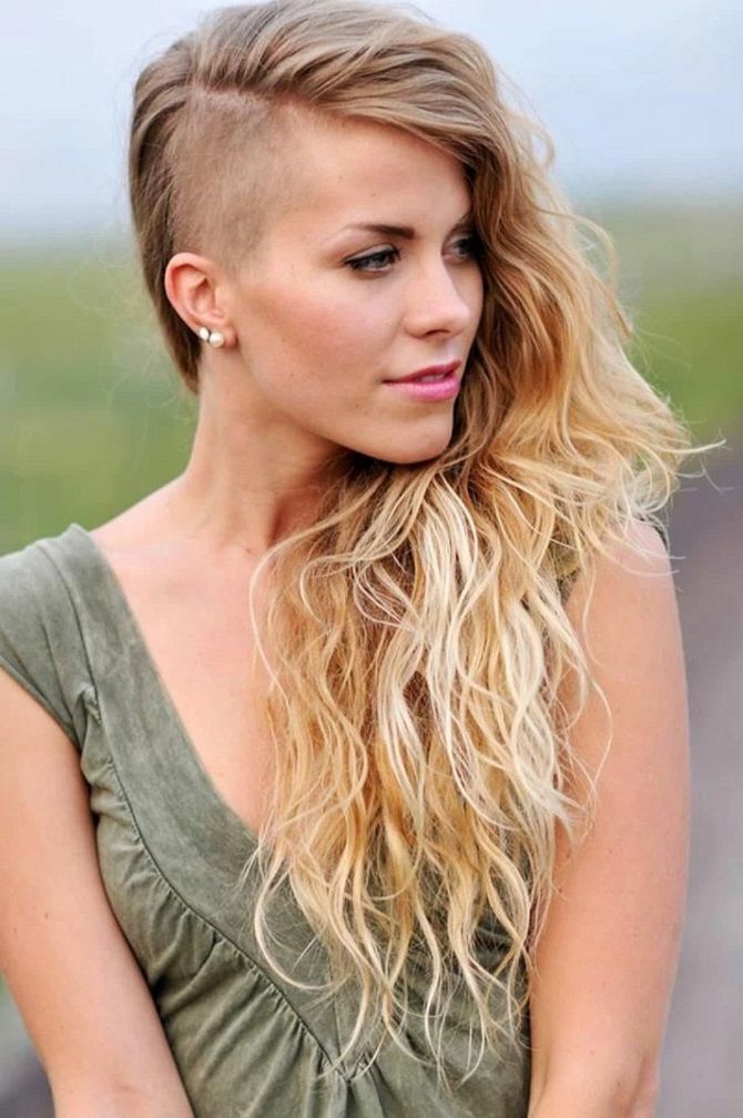 Shaved hairstyles for long hair