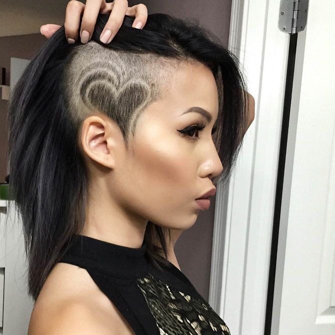 Shaved hairstyles for long hair