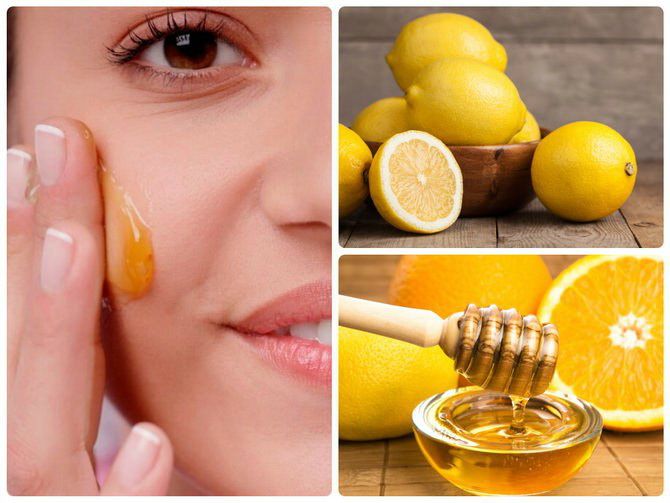 Face mask with honey and lemon