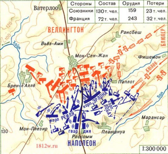 Битва при ватерлоо карта