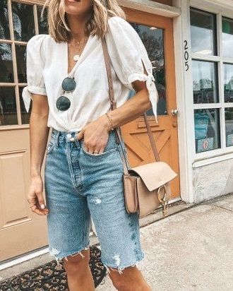 Denim shorts in 2021-2022: look stylish and trendy 38