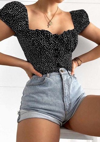 Denim shorts in 2021-2022: look stylish and trendy 67