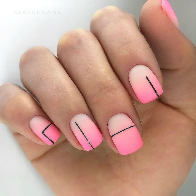 розовый маникюр на короткие ногти