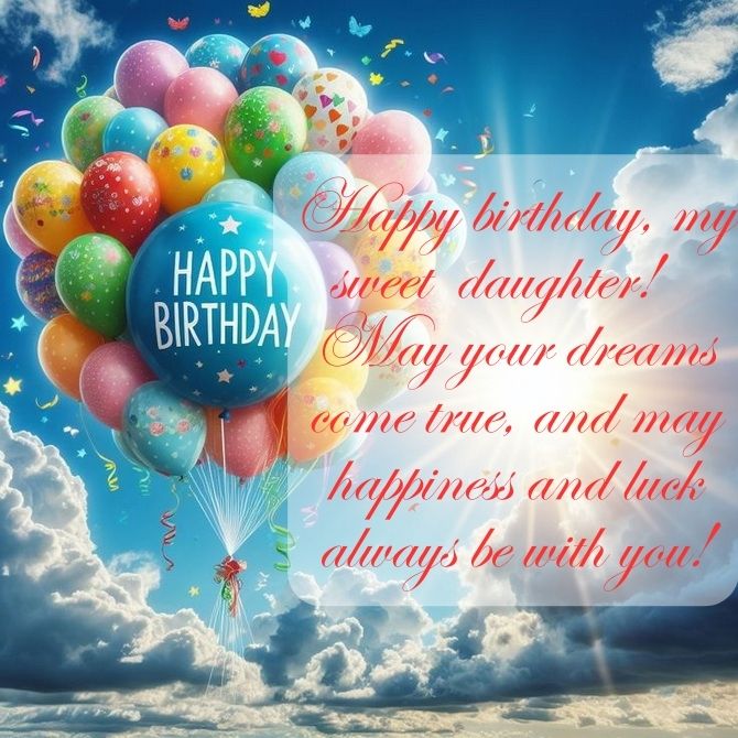 Touching Happy Birthday greetings to a daughter in verse and prose on cards 1