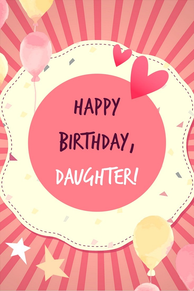 Touching Happy Birthday greetings to a daughter in verse and prose on cards 4