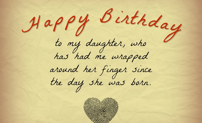 Touching Happy Birthday greetings to a daughter in verse and prose on cards 5