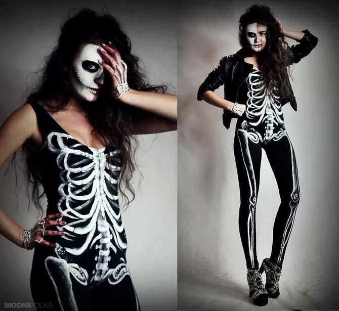 Show the bones: DIY Halloween skeleton costume 3