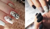 Unusual manicure with a clock for New Year 2022