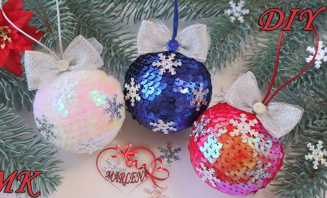 Красивый и необычный декор новогодних шаров – лучшие идеи с фото 42