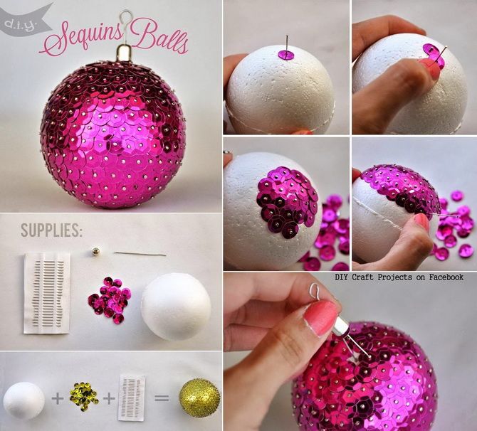 Красивый и необычный декор новогодних шаров – лучшие идеи с фото 37
