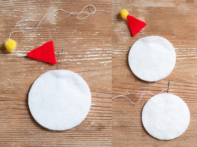 Як зробити сніговика з ватних дисків – кращі новорічні поробки 4