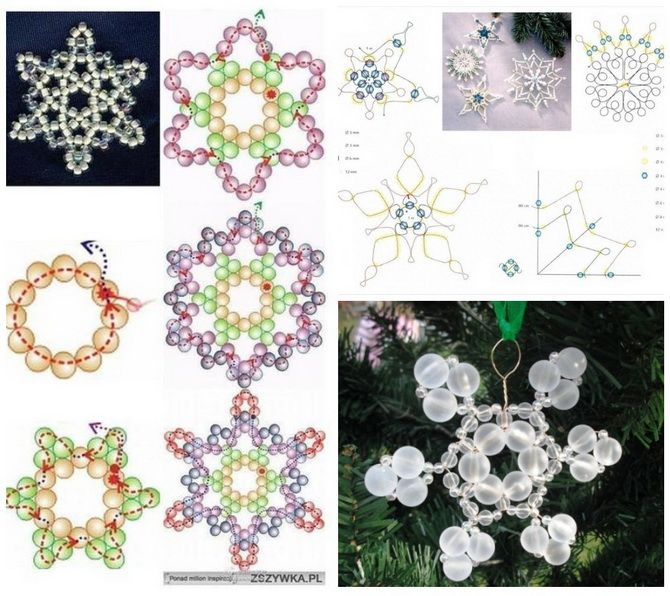 Ніжність в кожному кристалі: сніжинки з бісеру своїми руками 27