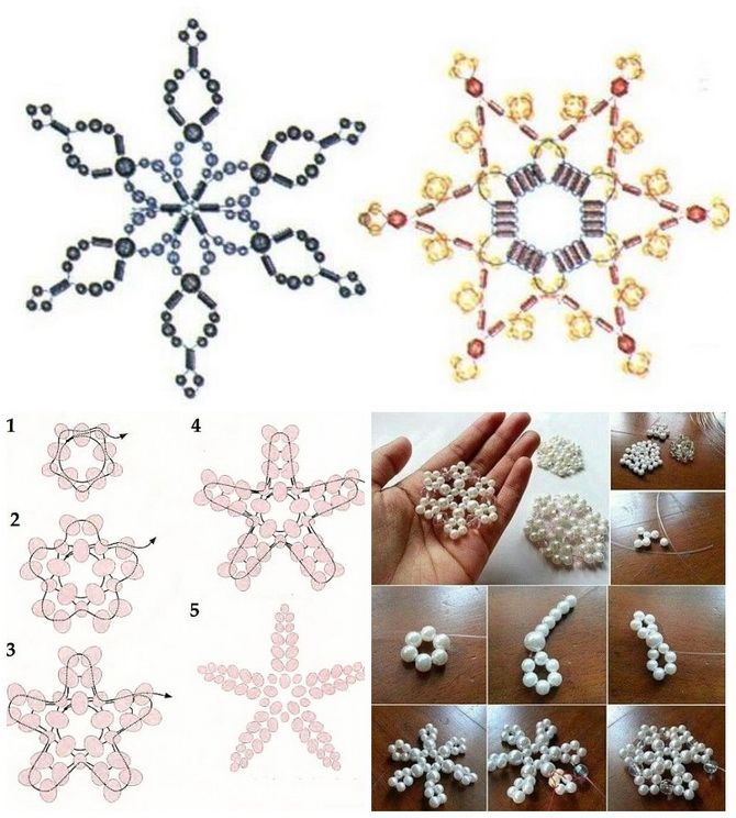 Нежность в каждом кристалле: снежинки из бисера своими руками 28