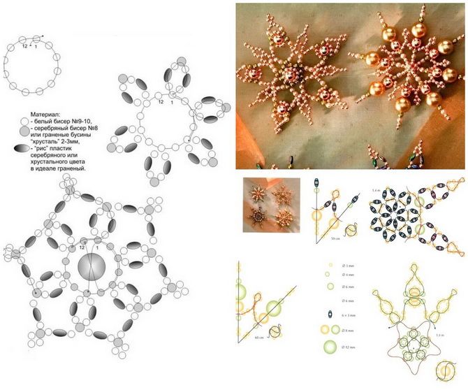 Ніжність в кожному кристалі: сніжинки з бісеру своїми руками 34
