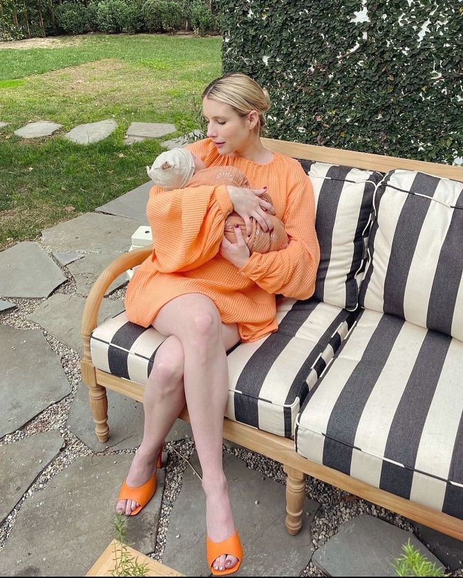 Incredibly touching: Emma Roberts first showed a photo of her newborn son 1