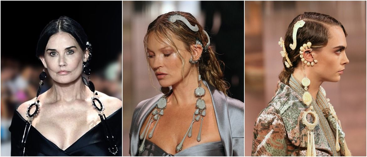 Показ Fendi на Неделе Высокой моды в Париже: Деми Мур, Кара Делевинь и Наоми Кэмпбелл вышли на подиум