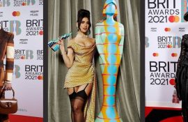 Атлас, сетка и много блеска: лучшие наряды красной дорожки Brit Awards 2021