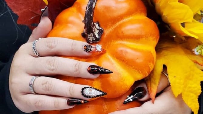 Маникюр на Хэллоуин 2022: идеи самых зловещих дизайнов на ногти с фото 4
