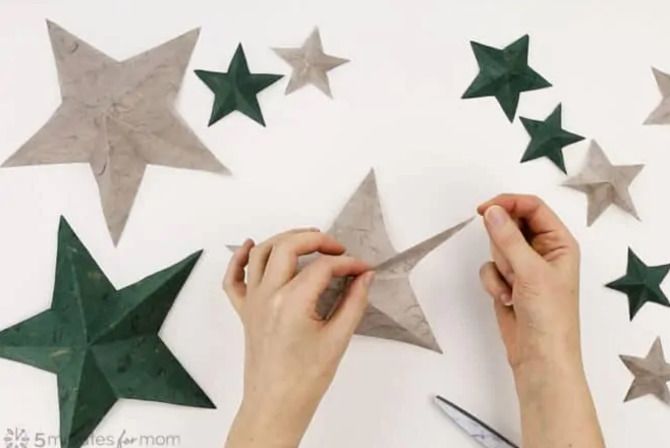 Как сделать объемную звезду из бумаги смоими руками 19