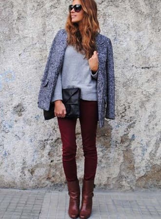 Burgundy color in clothes – a combination of 2022, photo 11