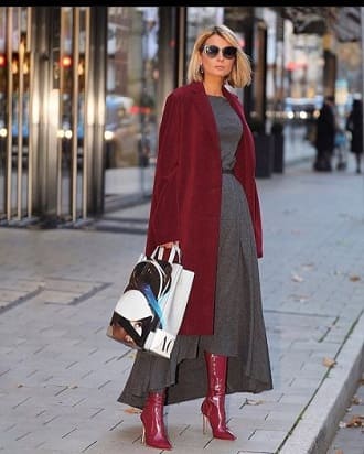 Burgundy color in clothes – a combination of 2022, photo 14