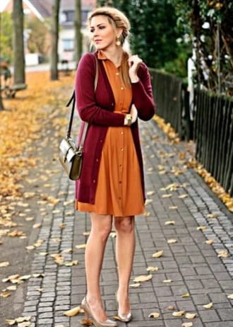 Burgundy color in clothes – a combination of 2022, photo 19