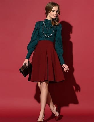 Burgundy color in clothes – a combination of 2022, photo 22