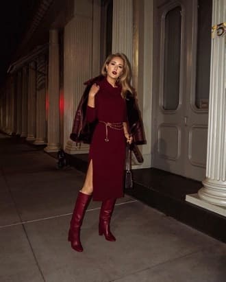 Burgundy color in clothes – a combination of 2022, photo 5
