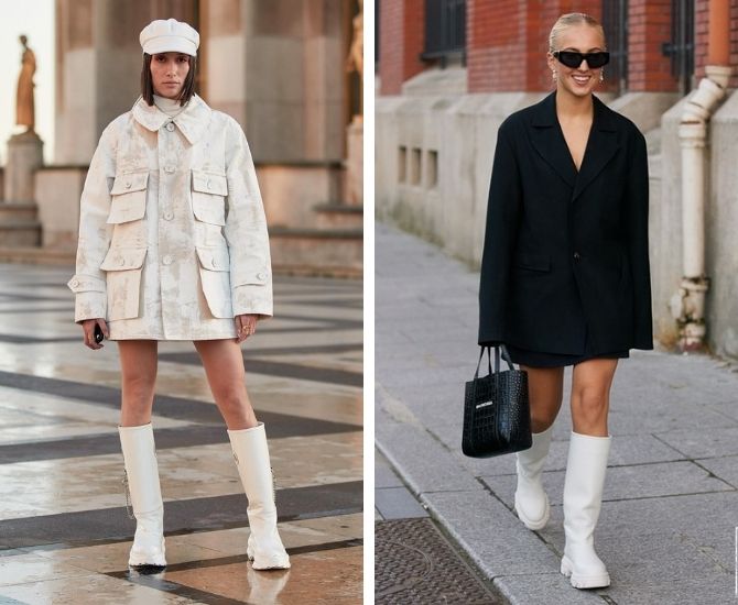 Как носить белые сапоги: актуальные образы в 2022 году 18