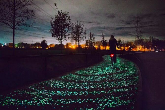 Велодоріжка в Нідерландах, що світиться,  створена на честь Вінсента Ван-Гога 2