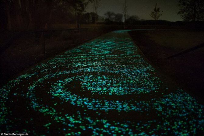 Велодоріжка в Нідерландах, що світиться,  створена на честь Вінсента Ван-Гога 3