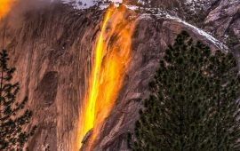 Почему огненный водопад в Национальном парке Йосемити можно увидеть только в феврале