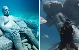 Mysterious underwater statues to take a selfie with