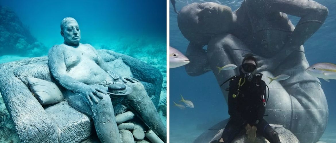 Mysterious underwater statues to take a selfie with