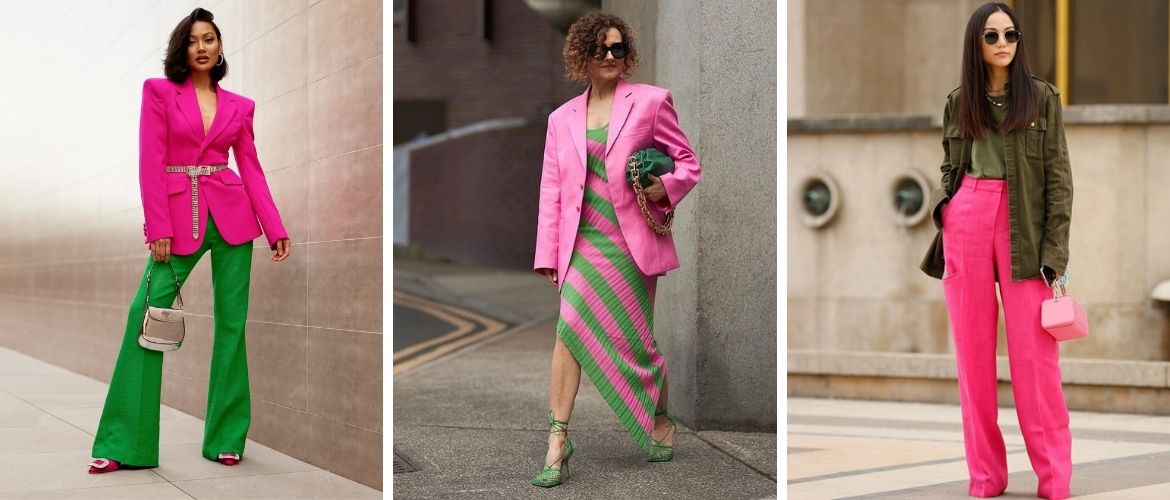 Как сочетать зеленый и розовый в модных образах