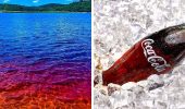 Coca-Cola lake in Brazil with cola-colored water