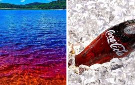 Озеро Coca-Cola в Бразилии с водой цвета колы