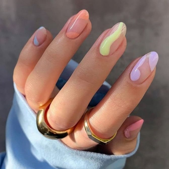 Summer manicure in pastel colors: nail design ideas 3