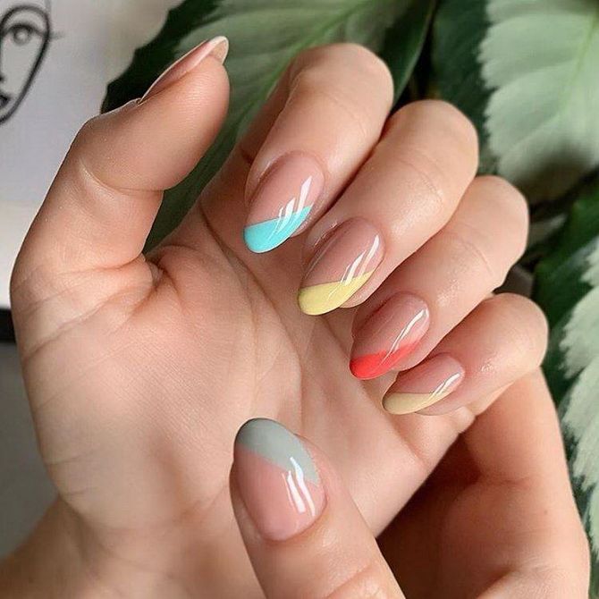 Summer manicure in pastel colors: nail design ideas 12