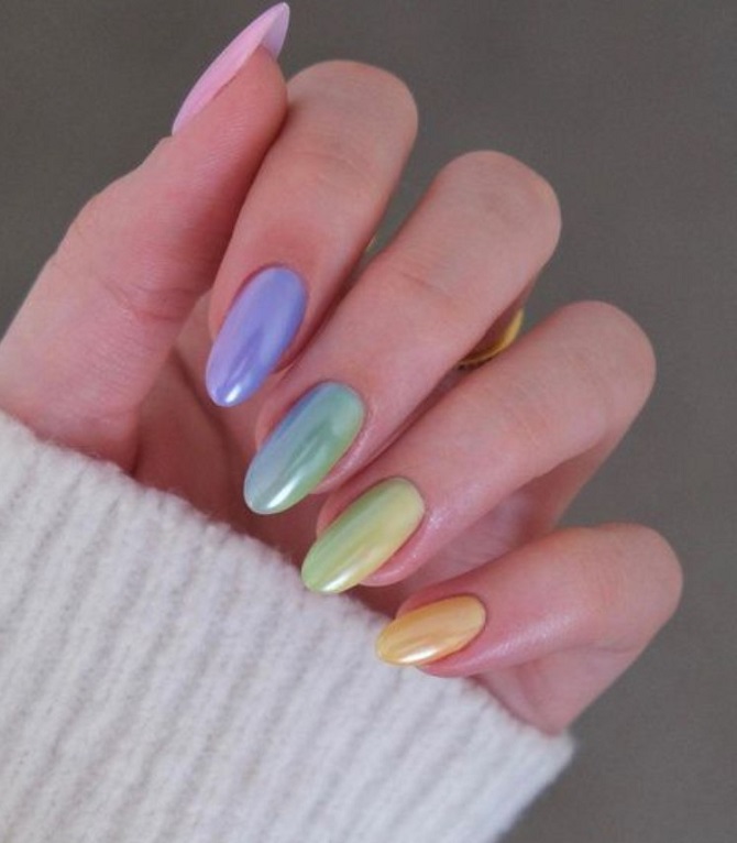 Summer manicure in pastel colors: nail design ideas 6