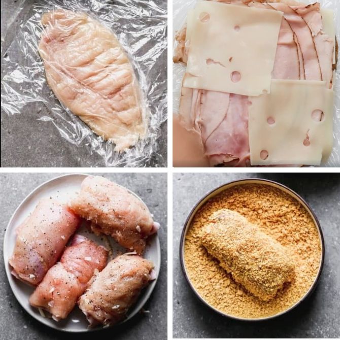 Chicken cordon bleu – two step by step recipes 4