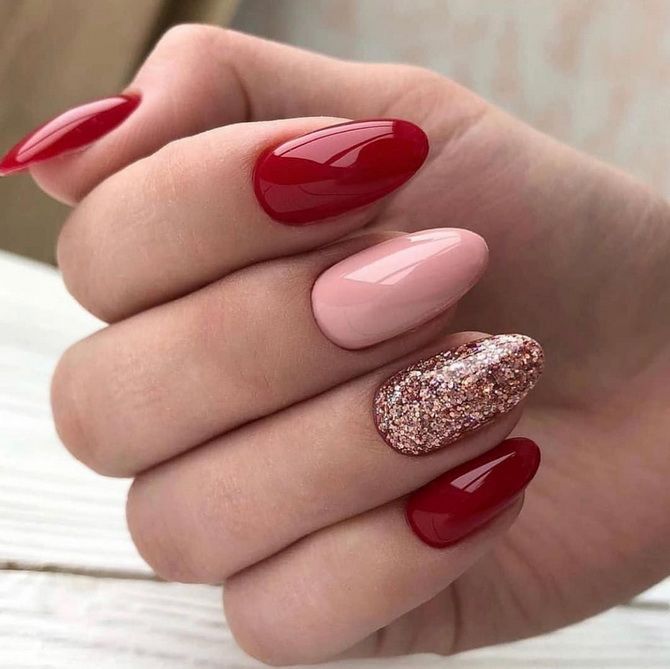 How to combine red manicure with other colors: the best ideas 2