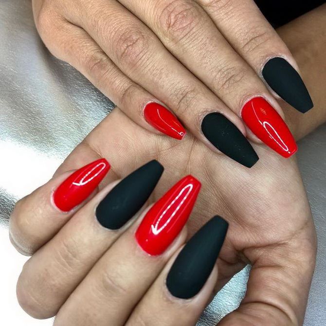 How to combine red manicure with other colors: the best ideas 4