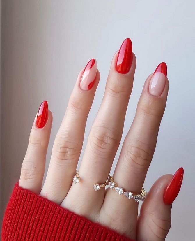 How to combine red manicure with other colors: the best ideas 6
