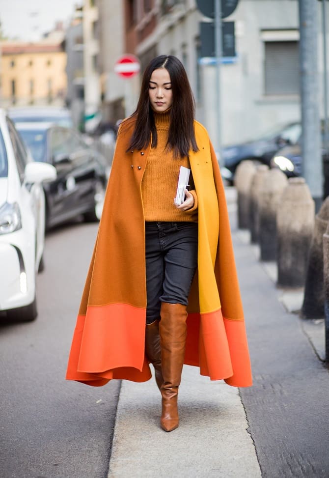 What to wear with a cape in autumn 2022: stylish looks 2