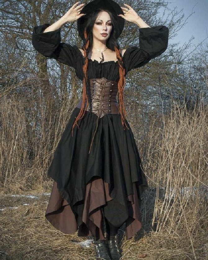 The image of a witch for Halloween: photo ideas for makeup and costumes 16