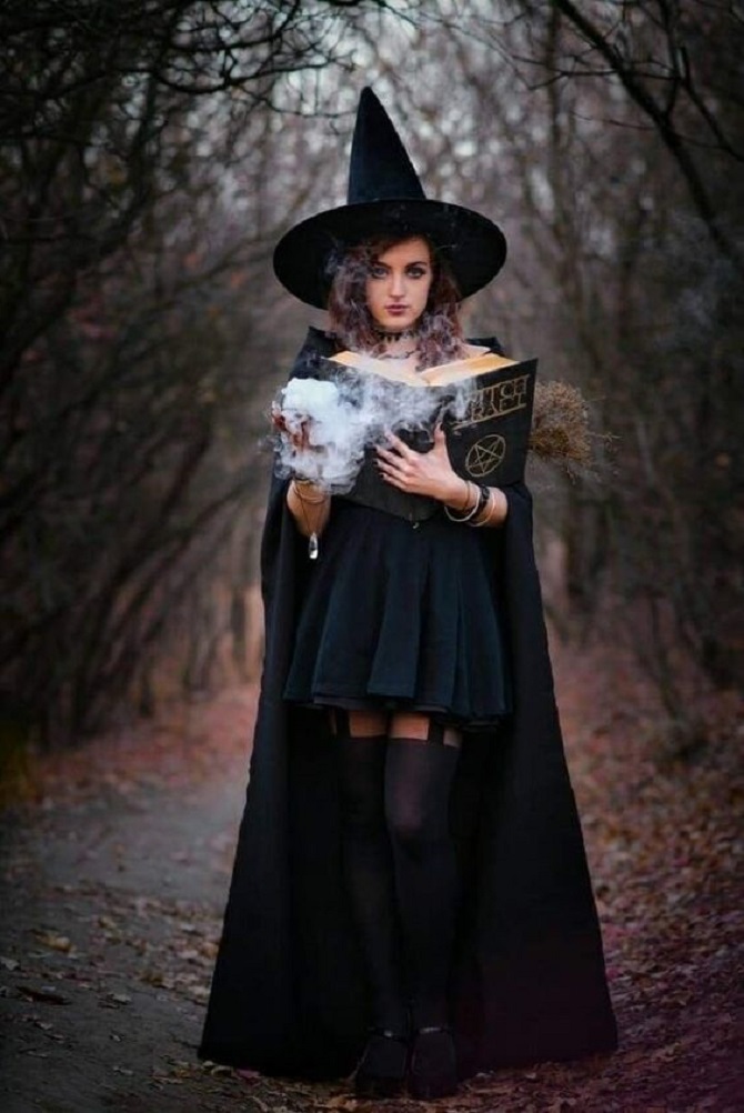 The image of a witch for Halloween: photo ideas for makeup and costumes 11